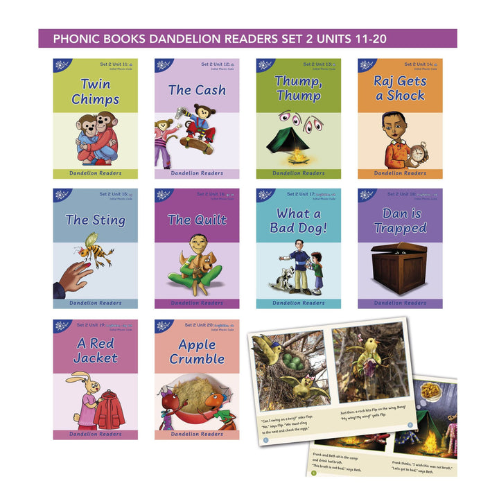 Dandelion Readers Set 2 Units 11-20 Twin Chimps