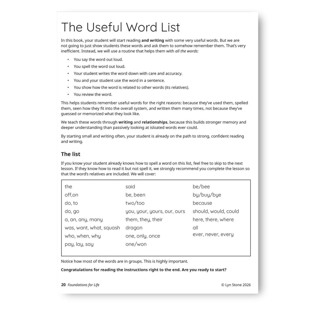 Foundations For Life: Structured Literacy for Reading and Writing