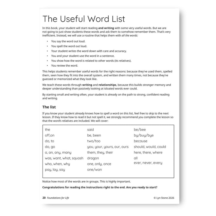 Foundations For Life: Structured Literacy for Reading and Writing