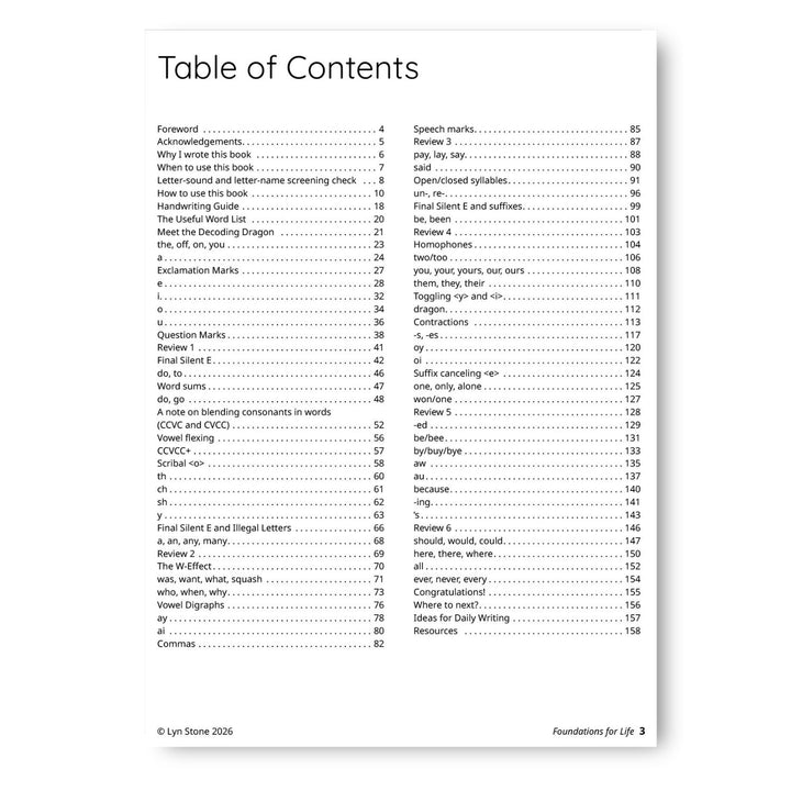Foundations For Life: Structured Literacy for Reading and Writing