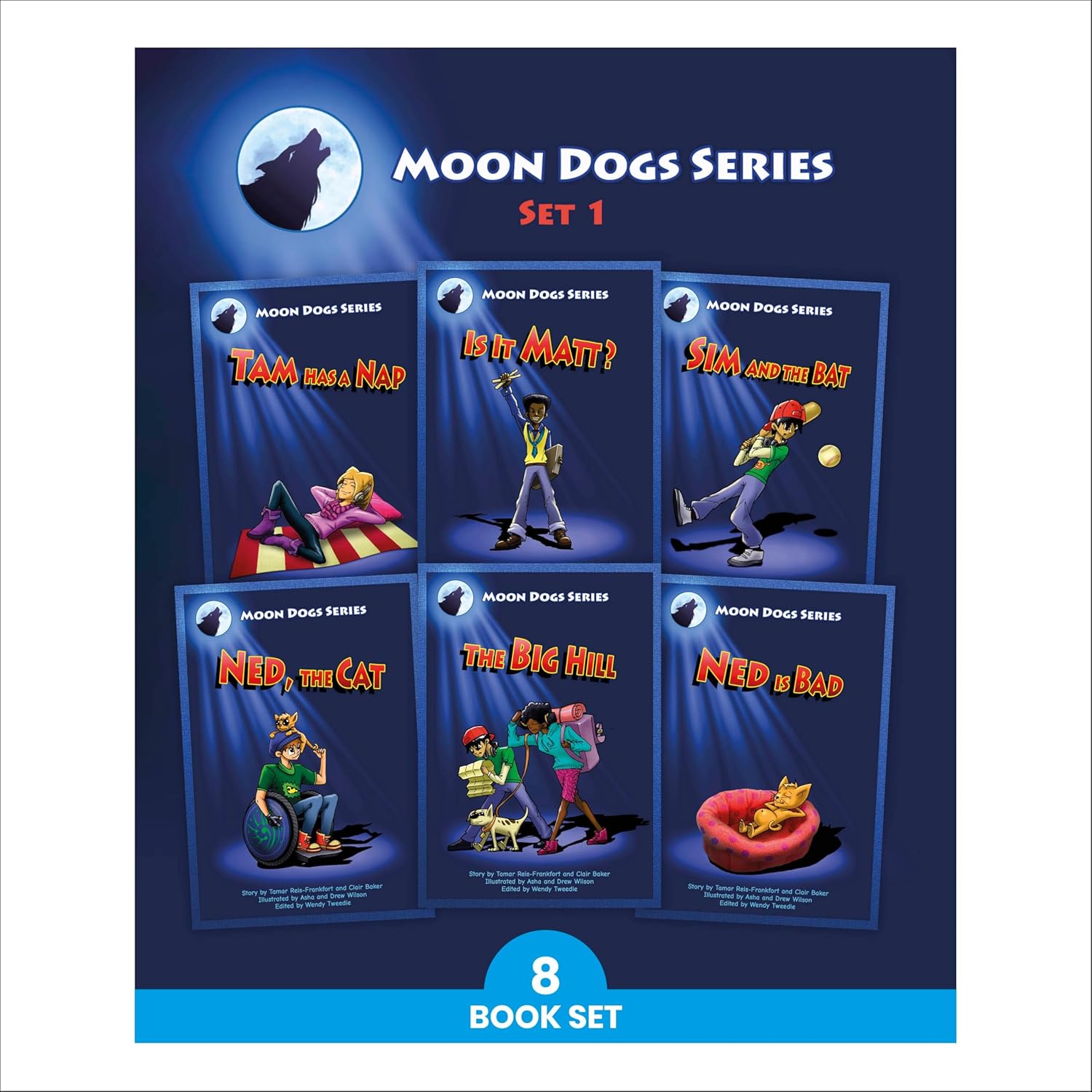 Phonic Books Moon Dogs Series, Set 1 | Decodable Books for Catch