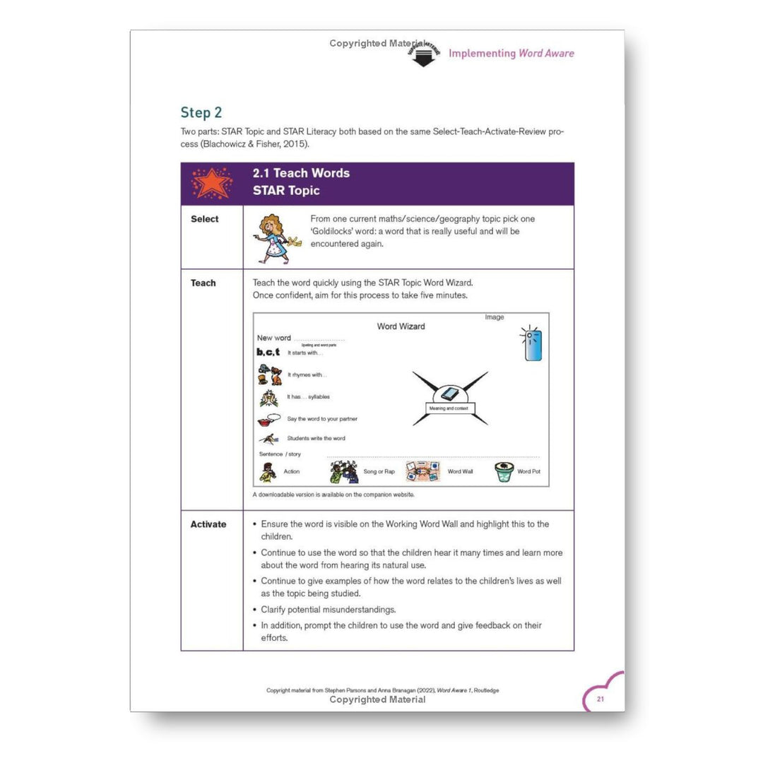 Word Aware 1 Teaching Vocabulary Across the Day, Across the Curriculum