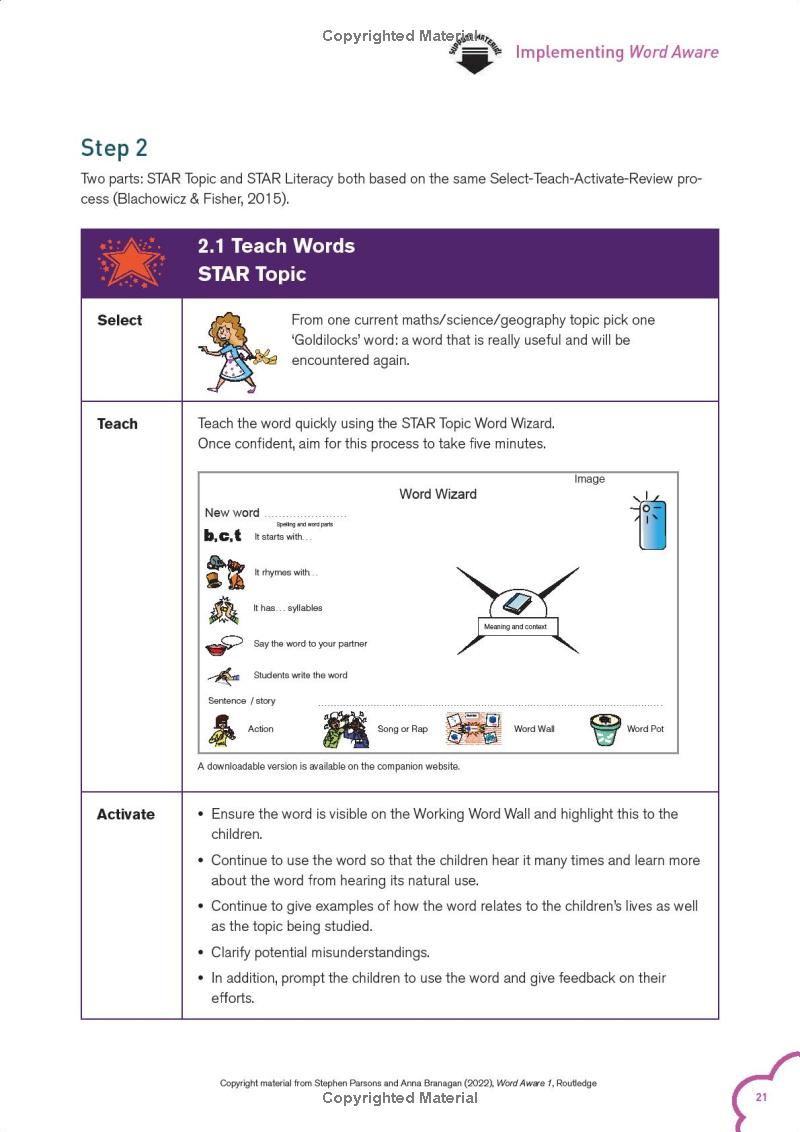 Word Aware 1 Teaching Vocabulary Across the Day, Across the Curriculum ...