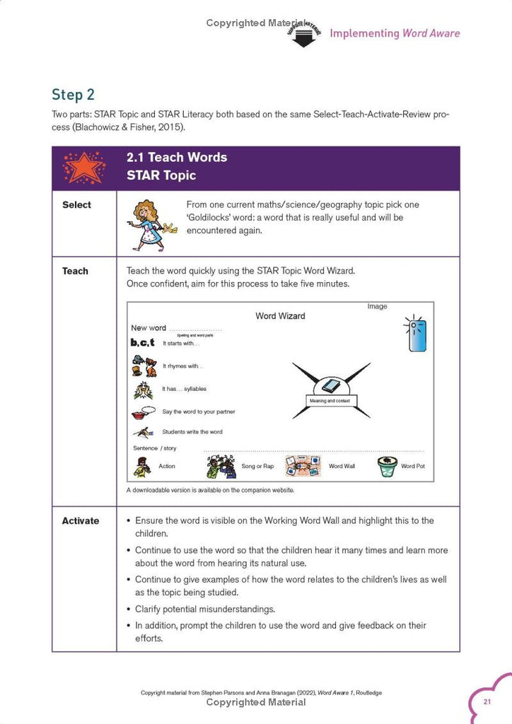 Word Aware 1 Teaching Vocabulary Across the Day, Across the Curriculum ...