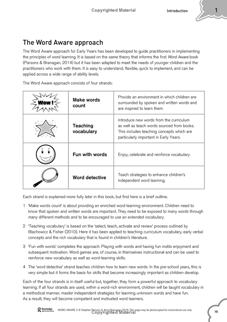 Word Aware 2 Teaching Vocabulary in the Early Years | Stephen Parsons ...